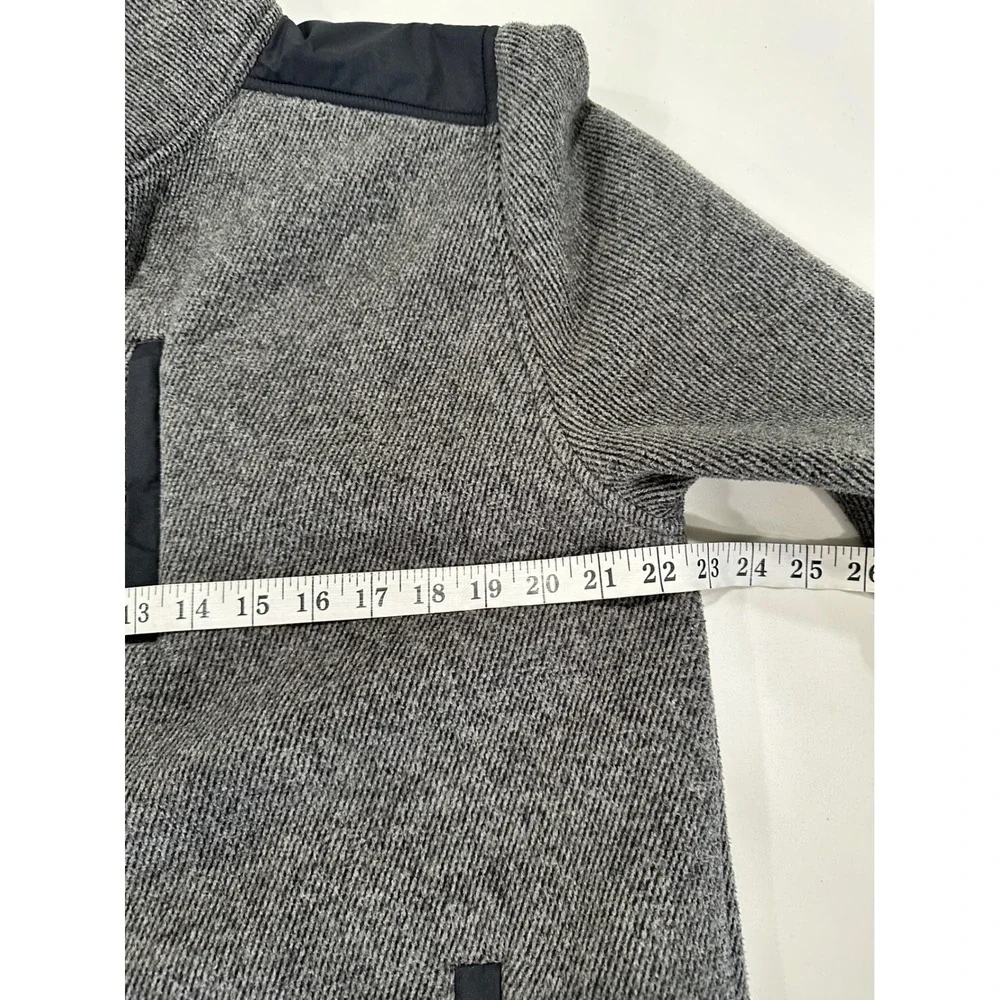 Prana Mens Gray Sherpa Lined Full Zip Sweater Fleece Jacket Size Large